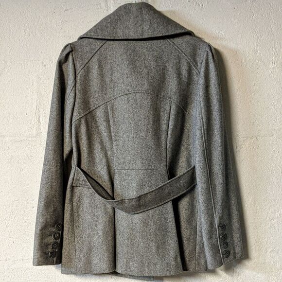 Steve Madden Peacoat size Medium wool double breasted over sized collar - Picture 2 of 8